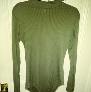 Faux turtleneck bodysuit